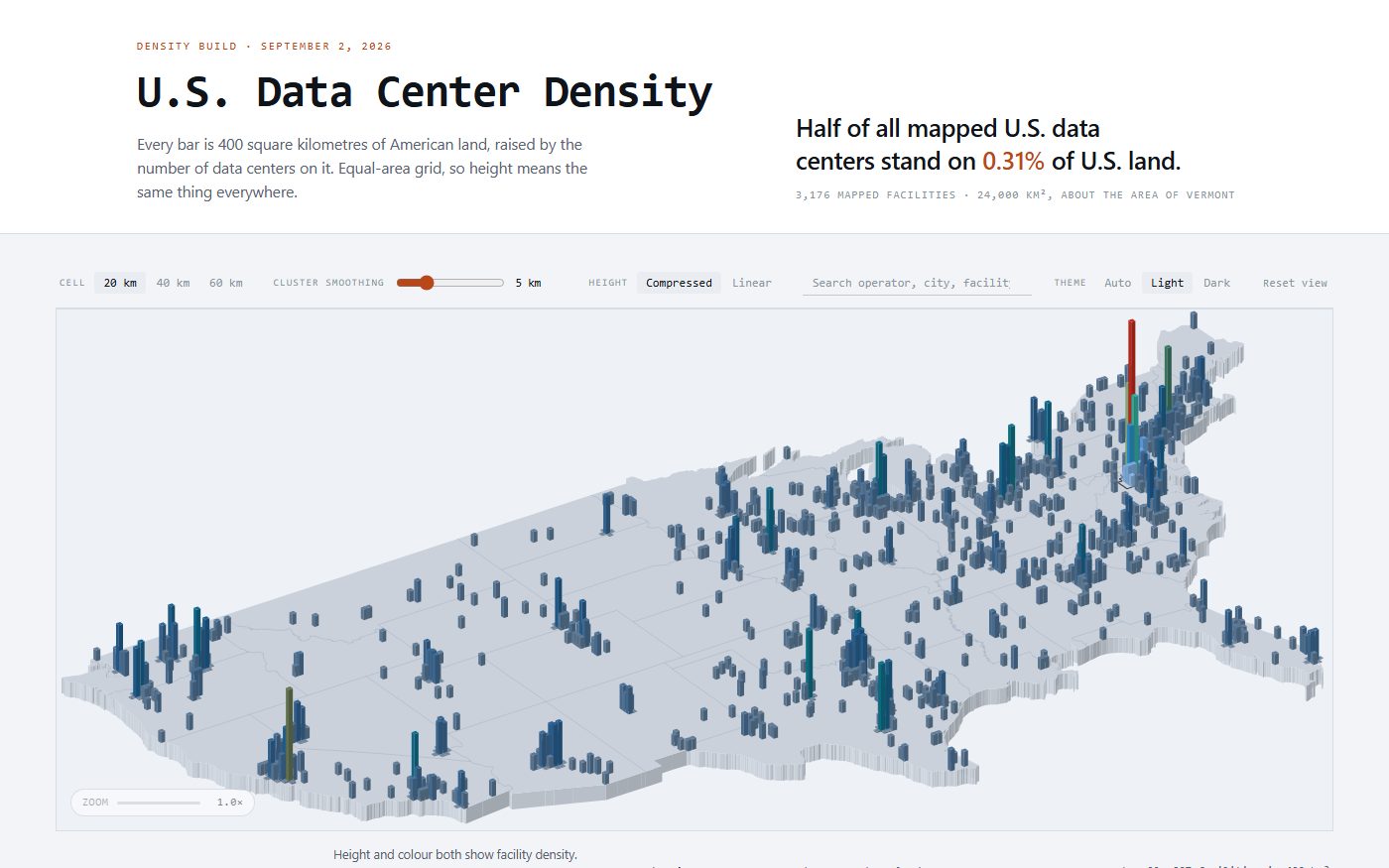 Screenshot of U.S. Data Center Density