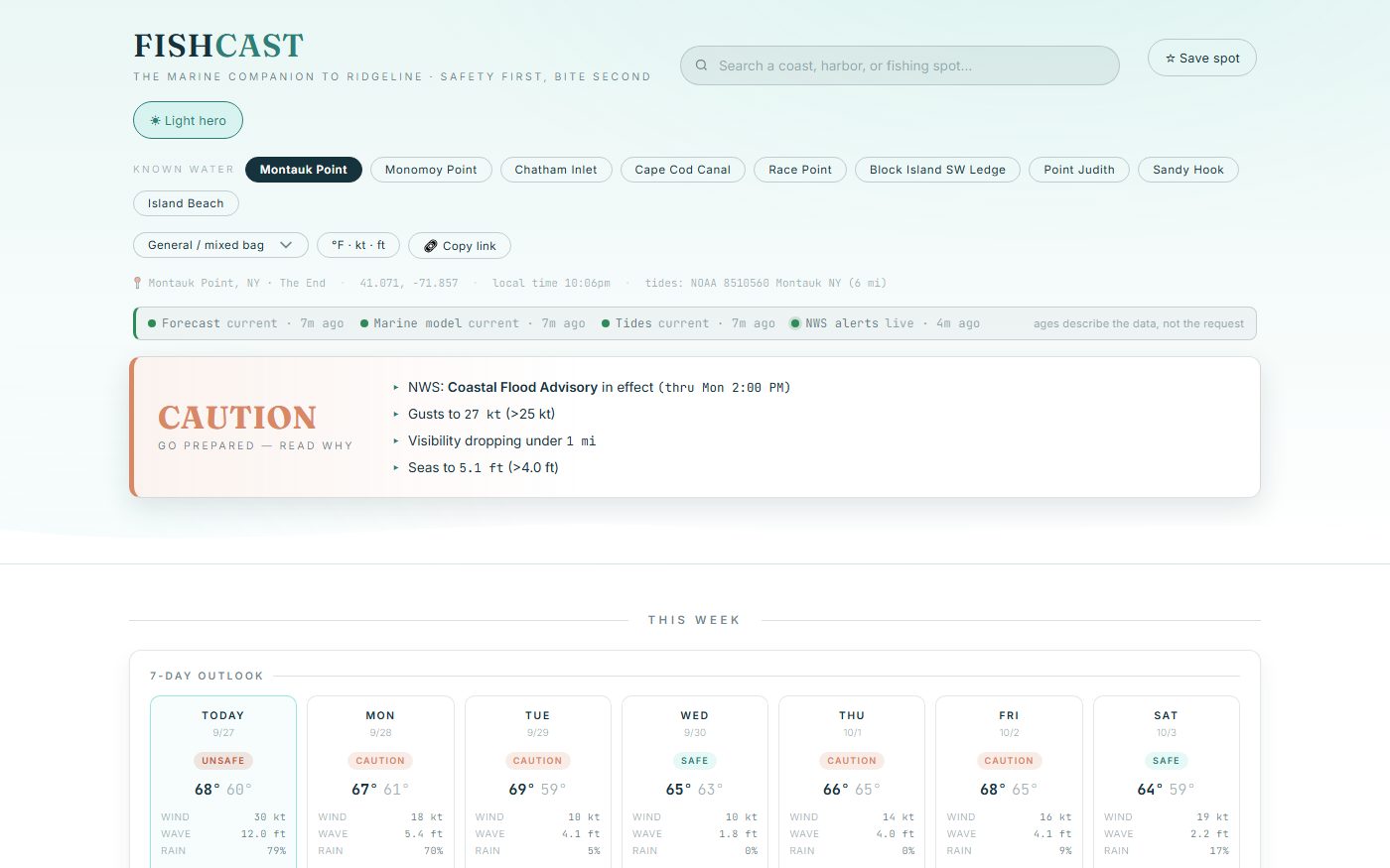 Screenshot of FishCast